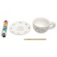 Набор для росписи керамики красками "Чайная пара". В наборе блюдце, кружка и краски с кисточкой