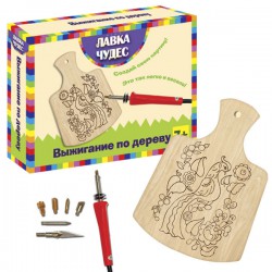Детский набор для выжигания Гжель, содержит: картину, выжигательный прибор и сменные иглы
