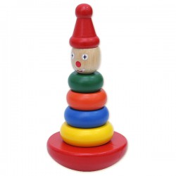 Детская деревянная игрушка "Пирамидка: Клоун"