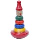 Яркая детская развивающая деревянная игрушка Пирамидка: Клоун