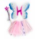Детский карнавальный костюм для девочек розово-голубой Фея для праздников