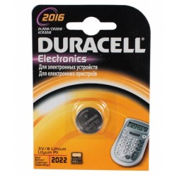 Батарейка Duracell CR 2016 (80 мА/ч, 3В, литий (Lithium)). 1 шт. в упаковке.