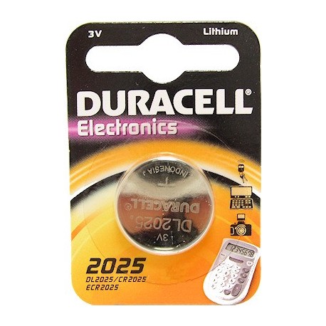 Батарейка Duracell CR 2025 (150 мА/ч, 3В, литий (Lithium)). 1 шт. в упаковке.